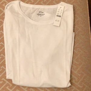 J.Crew L/S Organic Slub Tshirt white size S NWT